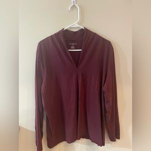 Talbots Shirt Purple Long Sleeve V-Neck Tee Cotton Blend Women’s Size 2X